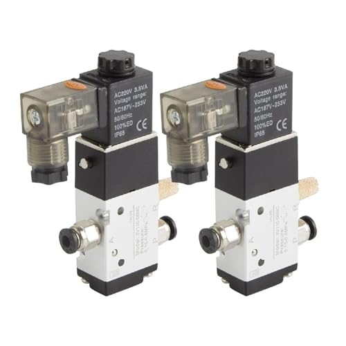 Vanne pneumatique 3V110-06 électrovanne 3 voies commande air gaz 8mm NC - 7