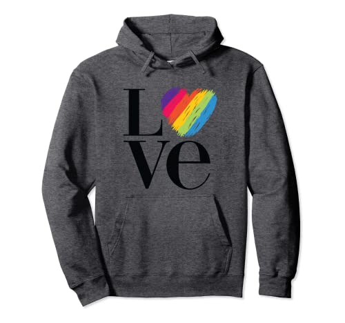 Liebe Rainbow Heart - Gay Pride Pullover Hoodie