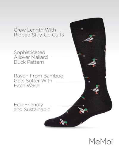 MeMoi Men's Mallard Most Fowl Rayon from Rayan Blend Novelty Crew Sock3