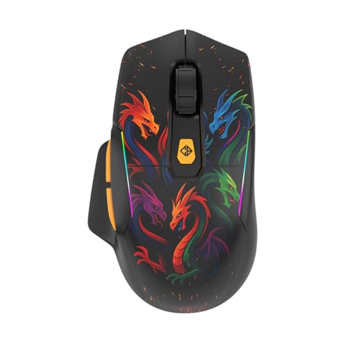 Image of Cosmic Byte Helios Tri-Mode Wired + 2.4GHz Wireless + Bluetooth Gaming Mouse | 10,000 DPI | 1000Hz Polling | Huano 10M | 5 Programmable Buttons | RGB | Lightweight 81g | PTFE | Software (Dragon Black)