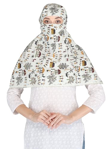 Image of Sun Protection Summer Wear Scarf Mask Face Cover Head Bandana For Women Girls Dupatta Hijab