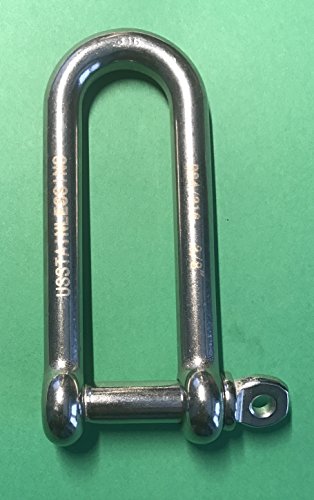 Stainless Steel 316 Long D Shackle 3/8" (10Mm) Marine Grade #TOP1