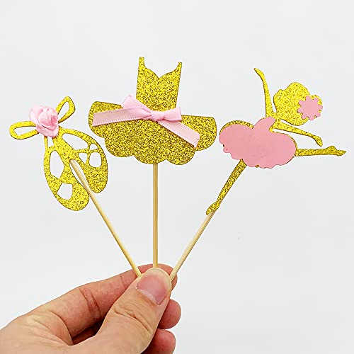 Blingabc 24Pcs Ballerina Cupcake Toppers Dress Shoes Ballet Dancing Girls Dancer Cake Toppers For Girl Birthday Wedding Baby Shower Cake Decoration #TOP5