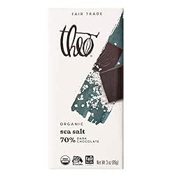 Theo Chocolate Sea Salt Organic Dark Chocolate Bar, 70% Cacao,