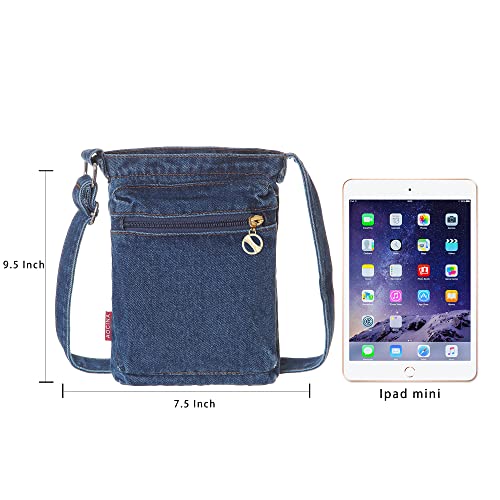 AOCINA Small Denim Purse Blue Jean Purse Shoulder Bag Denim Crossbody Bags for Women3