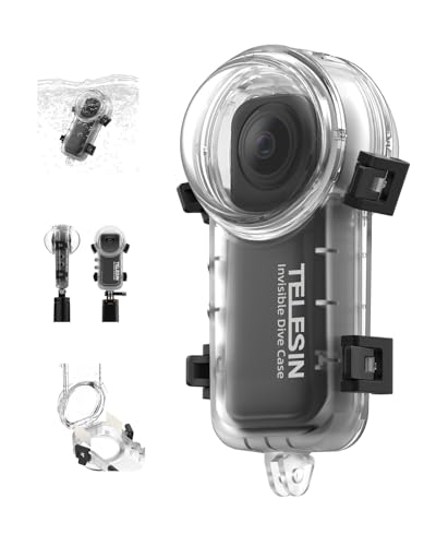 TELESIN Insta 360 X4 Invisible Dive Case 50m/164ft Waterproof Case Protective Underwater Diving Housing Shell for Insta 360 X4 with Bracket Accessories