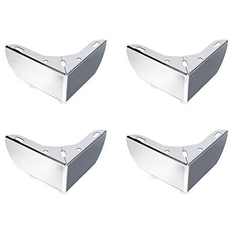 4PCS Furniture Legs 2 inch Metal Sofa Legs Silvery Color Replacement for Coffee Table TV Cabinet Ottoman Sofa Couch Cupboard Foot Cover