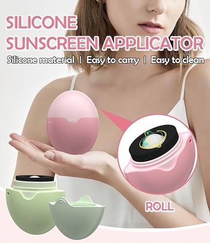 Image of Sunscreen Applicator - Portable BPA-Free Refillable Roll-On Sponge with Replacement Heads - Smooth, Mess-Free Application for Kids, Adults & Families - Perfect Travel Size (Blue)