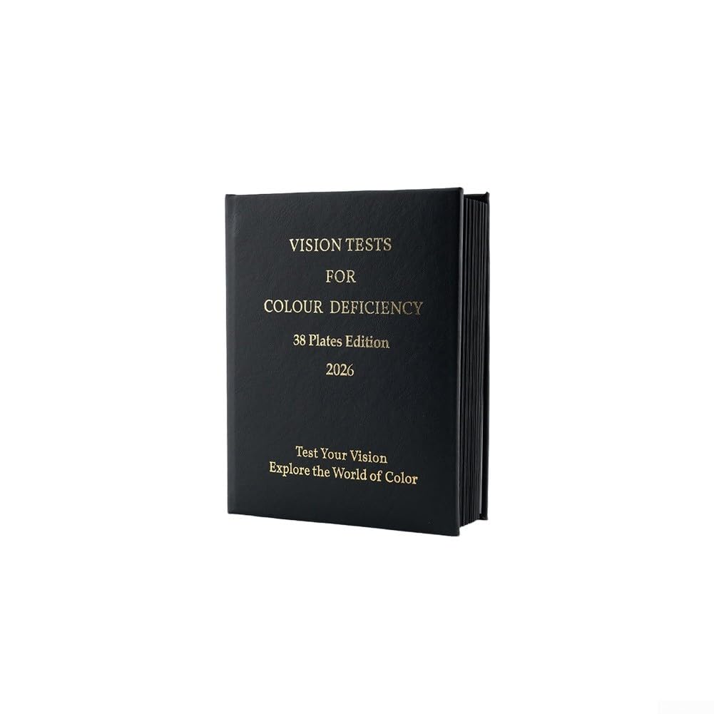 Ishihara 2026 - Libro di prova delle differenze di colore con 38 piastre, strumento essenziale di optometria per lo screening congenito del daltonismo, album di rilevamento delle carenze rosso-verde