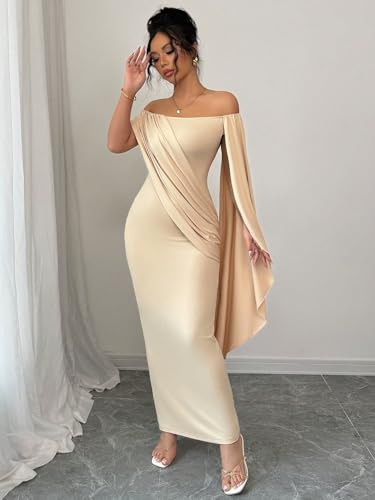 Women's 2025 Summer Bodycon Maxi Dress Elegant Off Shoulder Long Dress2