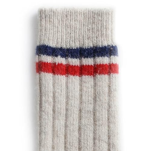 Image of 92% Merino Wool Socks Crew Cozy Heavyweight Home Travel Outdoor Super- Soft Socks, 100% Made in Mongolia