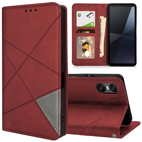 LONGINTIAN For Sony Xperia 10 vi�p �P�[�X �蒠�^ SO-52E SOG14 XQ-ES44 �J�[�h���[ ���z�^ �J�o�[ �G�N�X�y���A10vi�p �ϏՌ� �L�b�N�X�^���h�@�\ �X�}�z�P�[�X PU���� TPU�f�� �g�уJ�o�[ ��