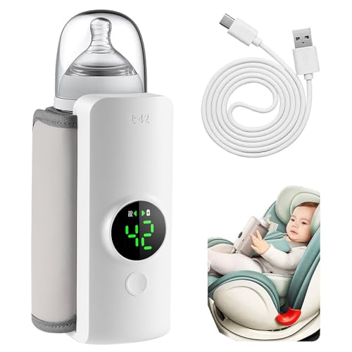 BIZOI Tragbarer Flaschenwärmer für Reisen, Flaschenwärmer Baby, 6000 MAh Flaschenwärmer Baby, Tragbarer Flaschenwärmer mit LCD-Display 6 Einstellbare Temperatur für zu Hause Draußen Reisen BIZOI Tragbarer Flaschenwärmer für Reisen, Flaschenwärmer Baby, 6000 MAh Flaschenwärmer Baby, Tragbarer Flaschenwärmer mit LCD-Display 6 Einstellbare Temperatur für zu Hause Draußen Reisen