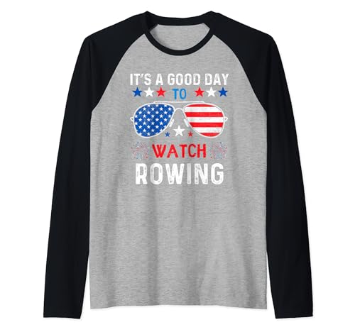 Rowing USA Support the Team Sunglasses USA Flag Raglan Baseball Tee