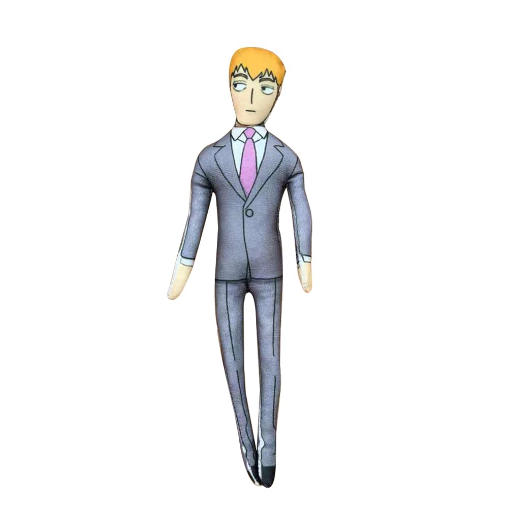 Zhongkaihua Mob Plush Reigen Arataka Figure Anime Soft Stuffed Twistable Funny Pillow Throw Sofa Bedroom Home Decorations Collectibles Gifts 28CM