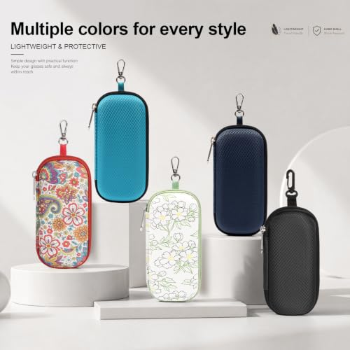 Image of Bukere Double Eyeglasses Case with Adjustable Slots, EVA Hard-shell Travel Dual Glasses Sunglasses Organizer for Men Women