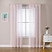 MIULEE 2er Set Sheer Voile Vorhang Stangedurchzug Transparente Gardine aus Polyester Fensterschal Transparent Wohnzimmer Luftig Dekoschal für Schlafzimmer 140 X 225 cm (B x H), Rod Pocket Baby Rosa