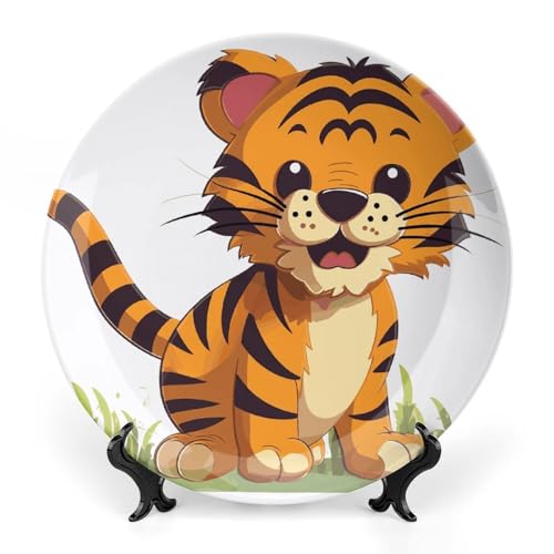 Plato decorativo de cerámica Bone China con diseño Spotted Tiger 6in miniatura 1