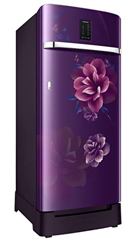 Image of Samsung 215L 3 Star Inverter Direct-Cool Single Door Digi-Touch Refrigerator (RR23C2F23CR /HL,Camellia Purple) Base Stand Drawer