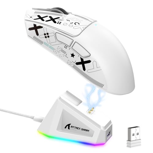 Ratón de juego Attack Shark X11 con sensor PixArt PAW3311 y base magnética RGB
