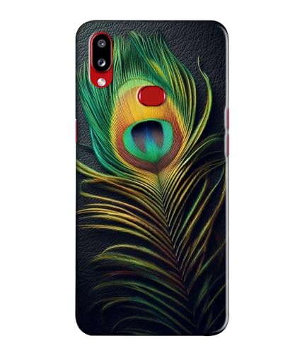 Image of Peacock Feather Mor Pankh Printed Hard Back Case Cover Compatible for Samsung Galaxy A10S / Samsung Galaxy M01S (Multicolor) - D1671