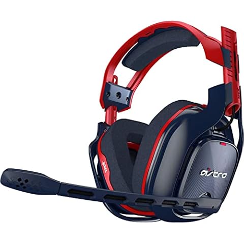 ASTRO Gaming A40 TR-X Edition Wired Gaming Headset, ASTRO Audio V2, 3.5 mm Audio Jack, Swappable Mic, for Xbox Series X|S, Xbox One, PS5, PS4, PC, Mac, Nintendo Switch, Mobile - Red/Blue Cover