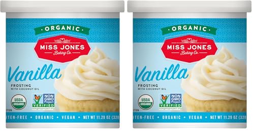 Miss Jones Baking Organic Buttercream Frosting, Perfect for Icing and Decorating, Vegan-Friendly: Vanilla (Pack of 2) image 5