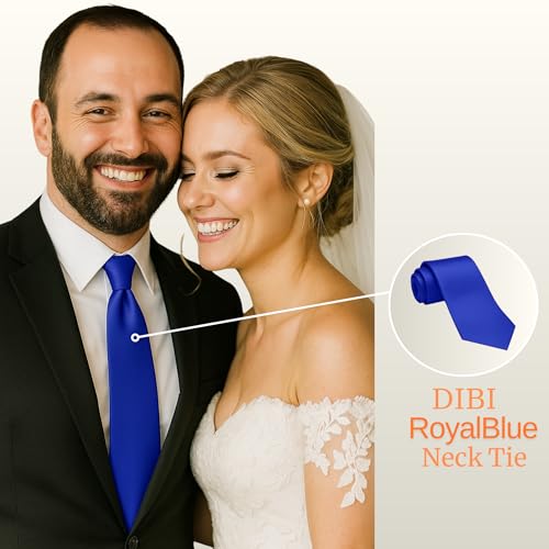 Image of Dibi Solid Color Ties for Men, Formal Mens Ties, Neck Tie, Classic Tie for Boys Women Teens, Wedding Business Costume Necktie