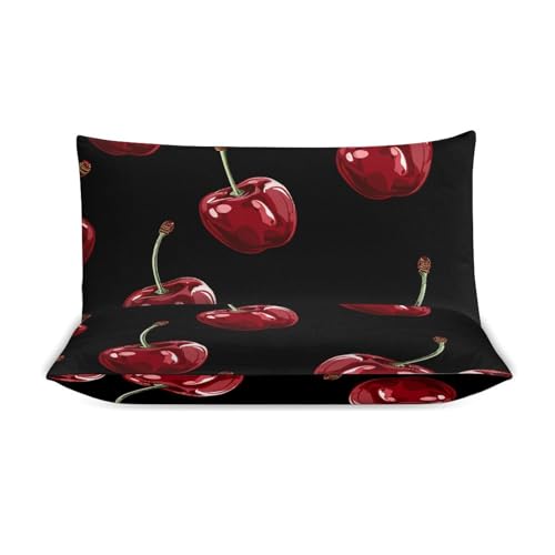 Housse de couette ultra douce et respirante 218x177 cm motif cerise - 4