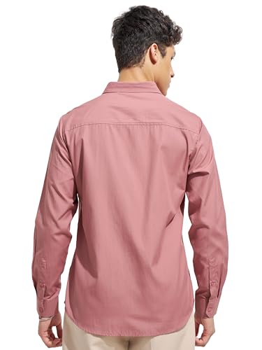 Image of Highlander Men Slim Fit Full Sleeve Shirt PHSH000440 Dusty Pink M