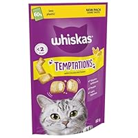 Whiskas Temptations Delicious Cat Treats with Chicken and Cheese 60 g (Pack of 6)
