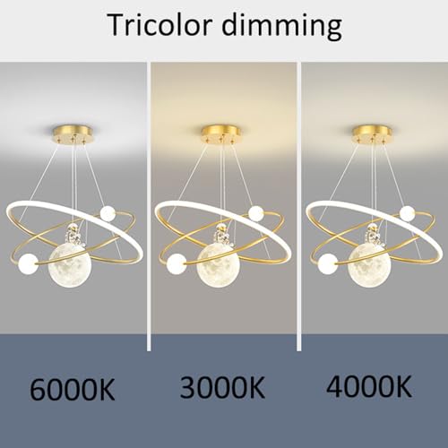 Lustre enfant LED variable astronaute lune 3D pour chambre moderne - 4