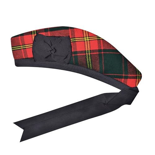 Image of Glengarry Cap-Traditional Scottish Hat, Acrylic Wool Tartan Glengarry hat, Kilts /Bagpipes Accessories