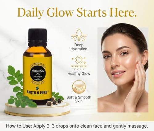 Image of Earth N Pure Moringa Oil | 100% Pure & Natural | Cold-Pressed | Skin, Hair & Massage | Deeply Moisturizing | Vegan & Cruelty-Free | 250ml
