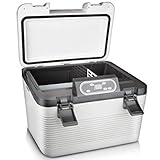 ZJZ Elektrischer Kühler und Wärmer Mini-Kühlschrank Mini-Kühlschrank mit kleinem Kühlschrank Getränkekühlschrank Tragbarer Griff Winziger Retro-Kühlschrank