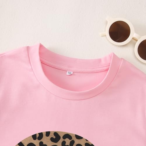 MODNTOGA Kids Girl St Patricks Day Shirt Leopard Rainbow Graphic Tee Lucky Shamrock T-Shirt Green Clover Short Sleeve Tops4