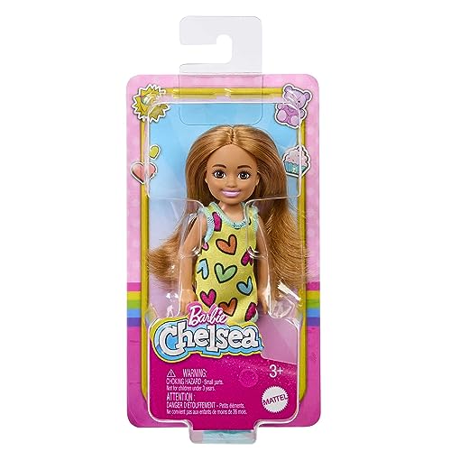 Muñeca Barbie Chelsea con vestido amarillo y zapatillas miniatura 6