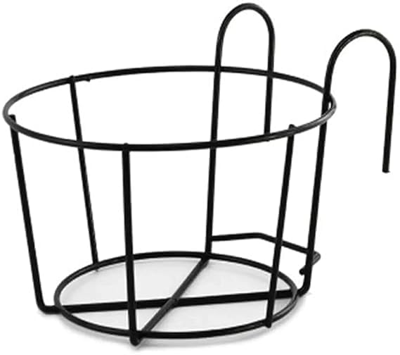 MR Classic Metal Hanging Railing Round Flower Pots For Balcony | Plant Stand for Balcony | Railing Basket For Planters Pots Black- (Desgin 3 (Pack-1)) (B0DF7HTRGF) Amazon Price History, Amazon Price Tracker