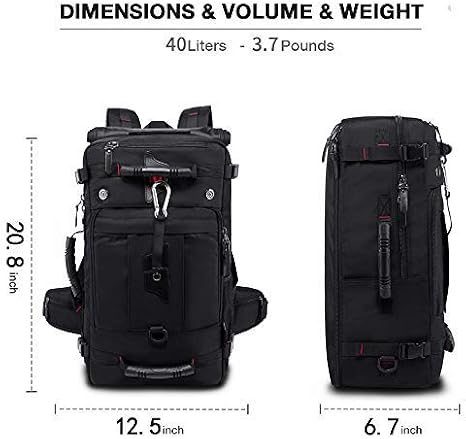 KAKA Travel Backpack, Carry On Backpack Durable Convertible Duffle Bag Fit for 15.6 Inch Laptop for Men and Women(Medium 35L)