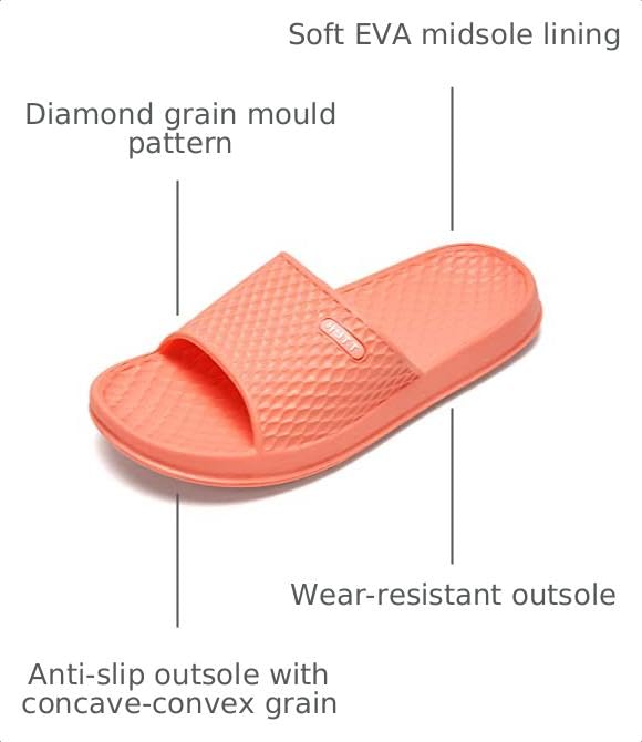 Image of Hasina Women's Shower Sandals Bathroom Slippers Non-Slip Indoor Home House Beach Shoes