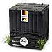 GARANTIA ECO-King Komposter 400 Liter schwarz - Komposter Garten, Schnellkomposter, Abfall & Recycling, Biomüll, Komposteimer, Garten Zubehör, Kompost, Schnellkomposter Garten, Compost Bin, Garten