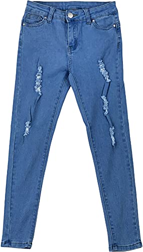 Image of ToBeInStyle Girl's Denim Easy Styling Classic Timeless Everyday Jeans Zip-Up Closure