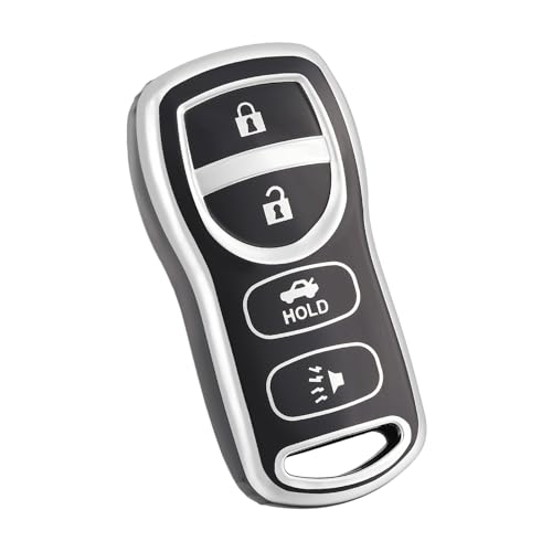 Coque de clé pour Nissan élégante protection bicolore argent et noir mat