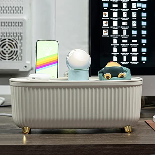Cable Management Box, Cord Organizer Hide & Conceal, Office and Management Solution, Beige