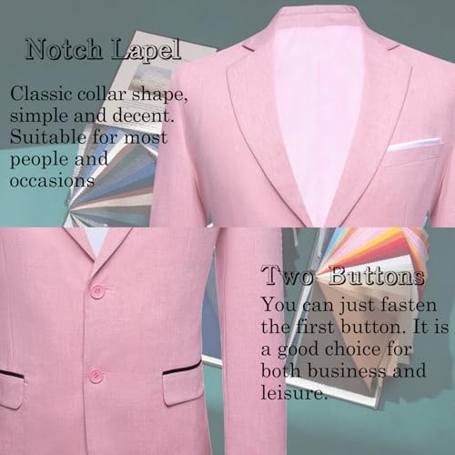 Image of Barry.Wang Mens Casual Blazer Suit Jacket Two Buttons Sport Coat Lightweight Homecoming Business Daily Wedding Dress