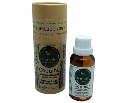 Nativilis Copaiba Ätherisches Balsamöl - Muskel- und Gelenkschmerzen - anti-aging brauner fleck auf der haut akne dermatitis melasma Pilzinfektionen Durchblutung von Krampfadern Aromatherapie-Öl 30ML