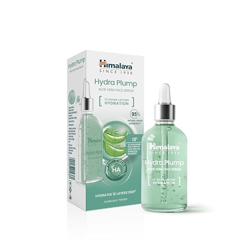 Image of Himalaya Hydra Plump Aloe Vera Face Serum 15 ml | with 2% Hyaluronic Acid & Aloe Vera | Hydrates 10 Layers Deep | 72 Hour Hydration | Clinically Tested Hydrating Serum for Dewy Bouncy skin