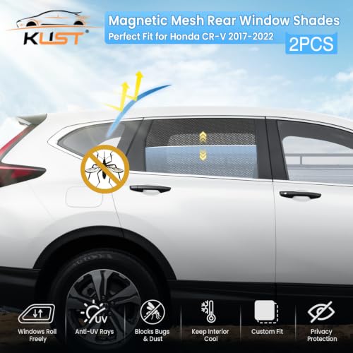 Image of KUST Car Window Shades for 2017-2022 Honda CR-V CRV Accessories, Breathable Mesh Magnetic Window Covers, Rear Back Side Window Sun Shades UV Block Privacy Protection for Baby Camping Napping 2PCS