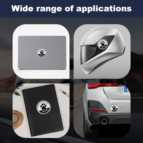 Image of Dog Badge Rated Car Emblem, 4 x 4 Metal Automotive Badge Decal Stickers, 3D Round Badges Emblem Decals, Exterior Car Accessories Compatible with Wrangler Vehicle Truck SUV
