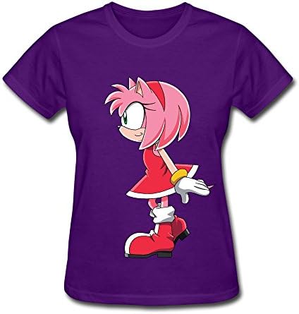 Purple Enewno Hedgehog Amy Rose 100% Cotton T Shirt For Woman Size XS